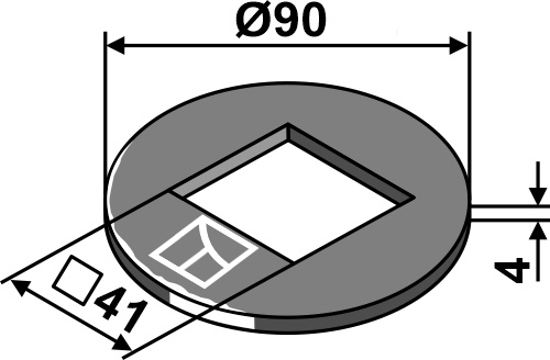Justeringsskive Ø90x4x41