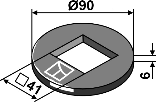 Justeringsskive Ø90x6x41