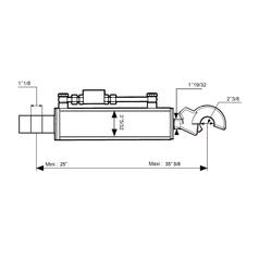 Topstang (hydraulisk) (Kat.-/3 (Ø-/32mm)) og Krog, Cylinderdiameter: 80mm, Min. længde : 635mm.