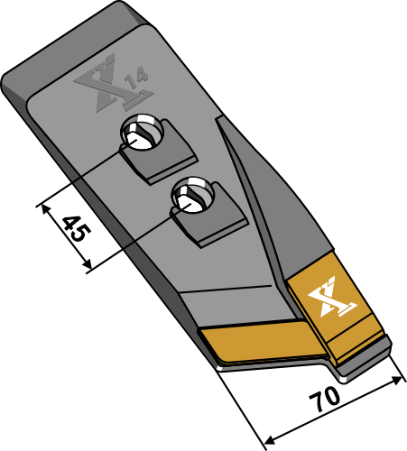 33.0080-ext Spids højre - (hårdmetal belagt)