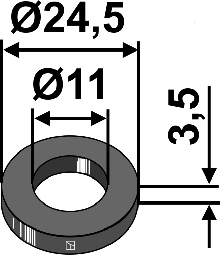 Skive Ø24,5x3,5xØ11