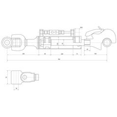 331091_pic10 Topstang (hydraulisk) (Kat.36mm/4 (Ø36/45mm)) Led og Krog, Cylinderdiameter: 120mm, Min. længde : 760mm.