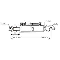 Topstang (hydraulisk) (Kat.36mm/3 (Ø36/32mm)) Led og Krog, Cylinderdiameter: 90mm, Min. længde : 650mm.