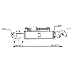 Topstang (hydraulisk) (Kat.28mm/3 (Ø28/32mm)) Led og Krog, Cylinderdiameter: 80mm, Min. længde : 565mm.