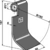 Slagle 187x90mm, venstre