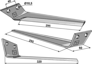 34-kle-99l Kniv for roeoptager, venstre