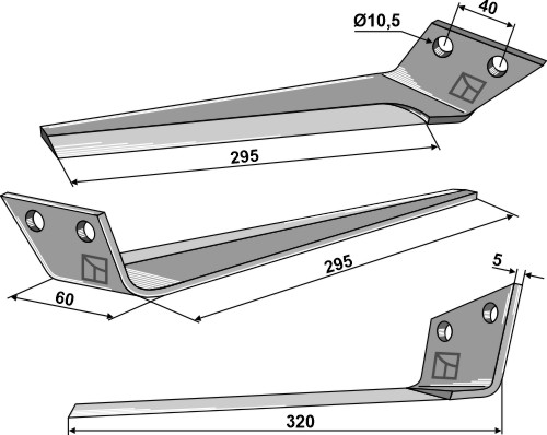 Kniv for roeoptager,