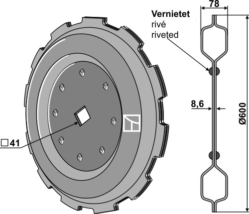 Pakker ring Ø600 - takkede