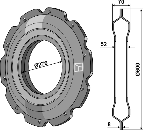 Pakker ring Ø600 - takkede
