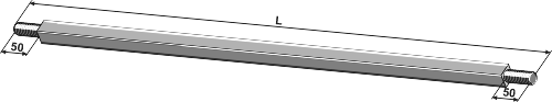 Firkantet aksel 720 - M27x2