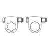 PTO Adapter - Spliner indv 1 3/8'' - 6 x Spliner udv 1 3/8'' - 6 med Bolt.