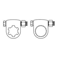 PTO Adapter - Spliner indv 1 3/8'' - 6 x Spliner udv 1 3/8'' - 6 med Bolt.