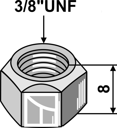 Møtrik 3/8''UNF - 8.8