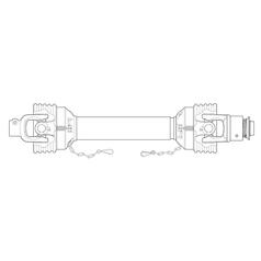 Weasler PTO Aksel - (Lz) Længde: 1210mm, 1 3/8'' x 6 Spline Slide Lock til 1 3/8'' x 6 Friløbskobling