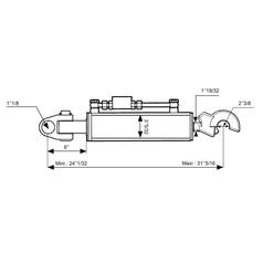 399813_pic12 Topstang (hydraulisk) (Kat.28mm/3 (Ø28/32mm)) Led og Krog, Cylinderdiameter: 80mm, Min. længde : 610mm.