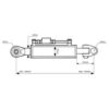 Topstang (hydraulisk) (Kat.3/3 (Ø32/32mm)) Led og Kugle, Cylinderdiameter: 90mm, Min. længde : 640mm.