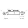 Topstang (hydraulisk) (Kat.2/3 (Ø25/32mm)) Led og Kugle, Cylinderdiameter: 90mm, Min. længde : 640mm.