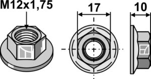410-1002 Flangemøtrik M12x1,75 - 10.9