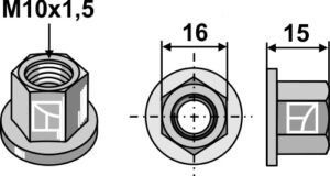 410-1003 Flangemøtrik M10x1,5