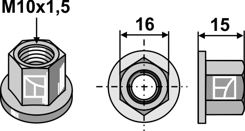 Flangemøtrik M10x1,5