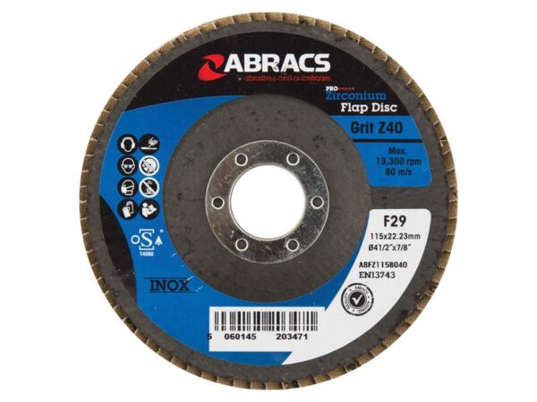 Slibeskive (flap disc) Ø115 x 10 x 22mm - 40 Korn