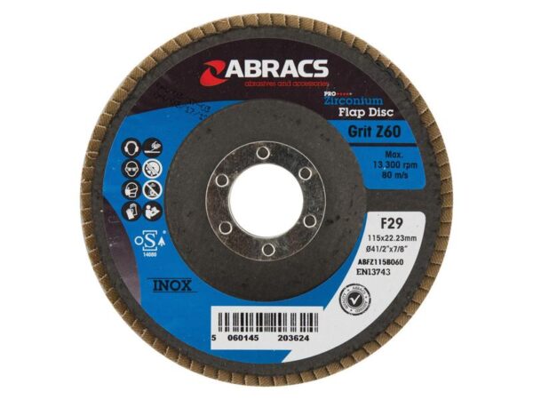 Slibeskive (flap disc) Ø115 x 10 x 22mm - 60 Korn