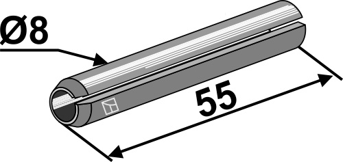 Hulspændestift Ø8x55