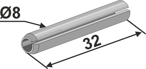 Hulspændestift Ø8x32