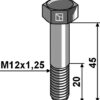 Bolt M12x1,25x45 - 12.9