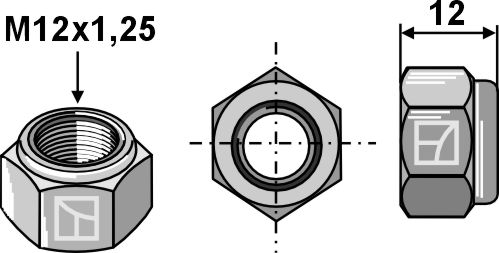 Låsemøtrik - M12x1,25 - 10.9
