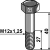 Bolt M12x1,25x40 - 12.9
