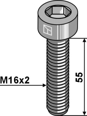Umbraco bolt M16x2x55 - 12.9