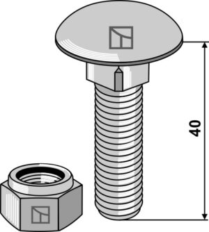 51-1027 Bræddebolt M12x1,75x40 m. låsemøtrik