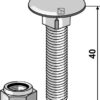 Bræddebolt M10x1,5x40 m. låsemøtrik