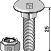 Bræddebolt M8x1,25x25 m. låsemøtrik
