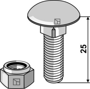 51-1037 Bræddebolt M10x1,5x25 m. låsemøtrik