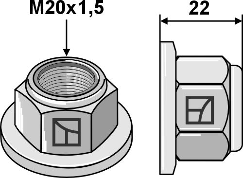 Låsemøtrik M20x1,5 - 10,9 m. polystop