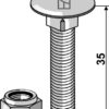 Bræddebolt M8x1,25x35 m. låsemøtrik