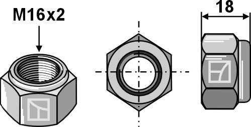 Låsemøtrik - M16x2 - 10.9
