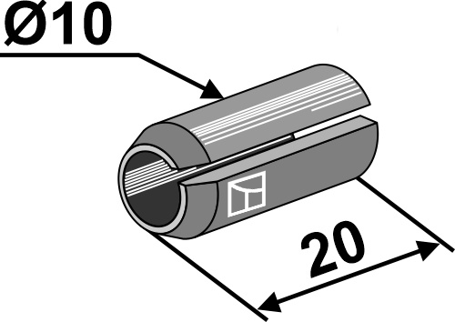 Hulspændestift Ø10x20 DIN1481