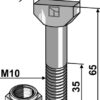 Bolt M10x65 (Sænksmedet) m. låsemøtrik 8.8