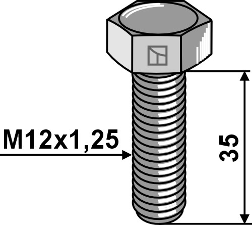 Bolt M12x1,25x35 u. møtrik