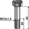 Bolt M12x1,5x43 - 12.9