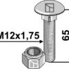 Bolt M12x1,75x65 - 8.8 m. låsemøtrik