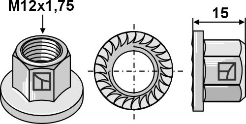 Flangemøtrik M12x1,75 - 10.9