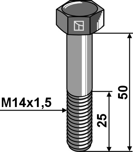 Bolt M14x1,5x50 - 12.9