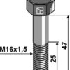 Bolt M16x1,5x47 - 12.9