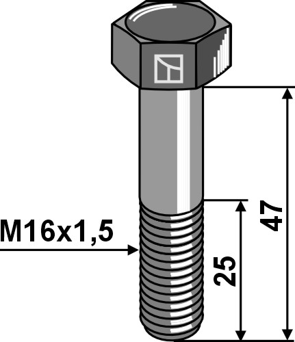 Bolt M16x1,5x47 - 12.9