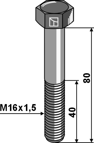 Bolt M16x1,5x80 - 12.9