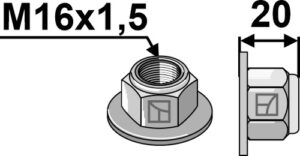 Låsemøtrik M16x1,5 - 10.9 m. polystop
